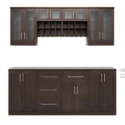 NewAge Products Home Bar Cabinets Home Bar 8 Piece Cabinet Set