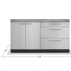 NewAge Products Outdoor Kitchen Stainless Steel 2 Piece Cabinet Set
