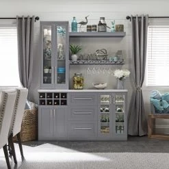 NewAge Products Home Bar Cabinets Home Bar Gray 4 Piece Cabinet Set - 21 Inch 8 NewAge Products Home Bar Cabinets Home Bar Gray 4 Piece Cabinet Set - 21 Inch