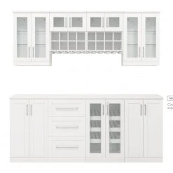 NewAge Products Home Bar 8 Piece Cabinet Set Home Bar Cabinets