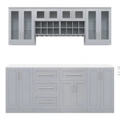 NewAge Products Home Bar Cabinets Home Bar 8 Piece Cabinet Set