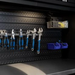 None Pro Series 84 In. Diamond Plate Slatwall Backsplash Garage Storage