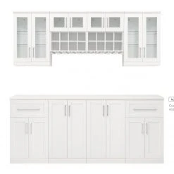 NewAge Products Home Bar 8 Piece Cabinet Set
