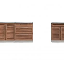 NewAge Products Outdoor Kitchen Stainless Steel 3 Piece Cabinet Set